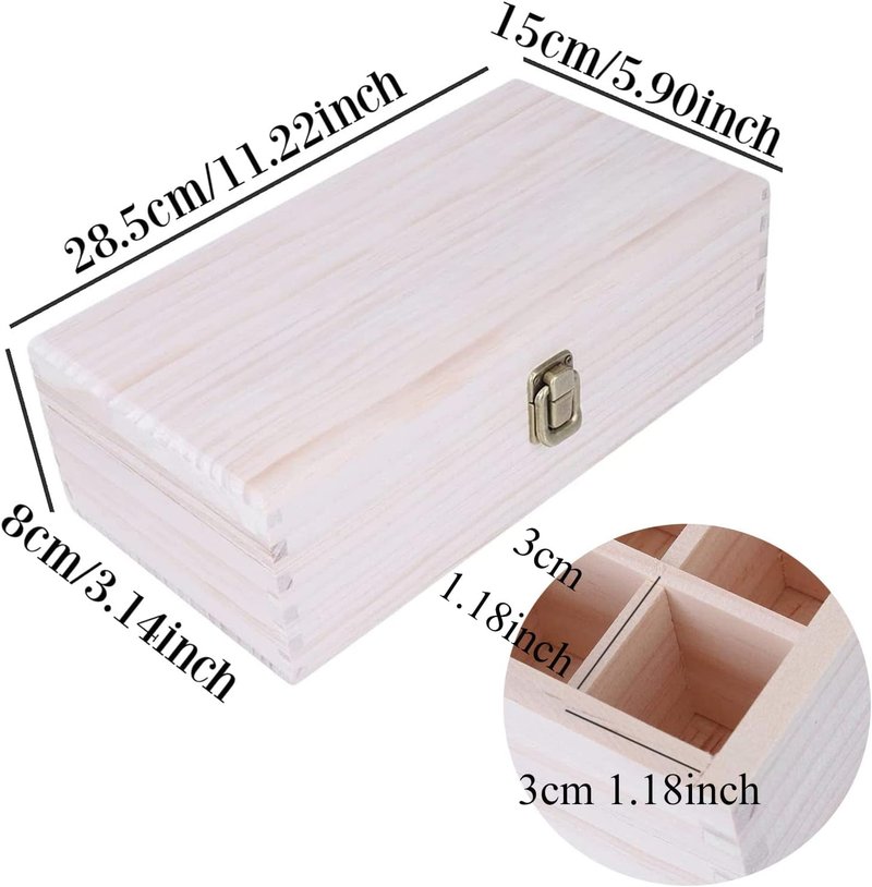 Essential Oil Storage Box - Wooden Organizer with 32 Slots for 5-15 ml Bottles | Nail Polish Display Holder