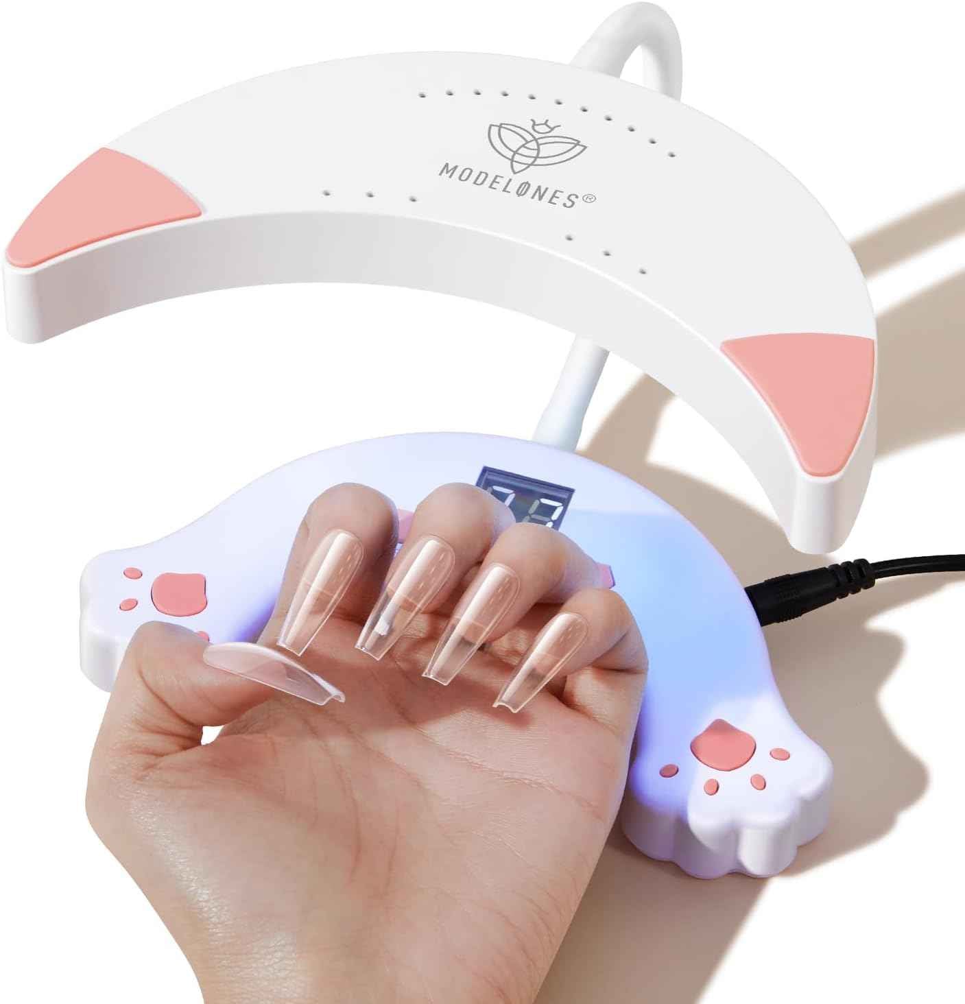 48W Cordless UV LED Nail Lamp & Gooseneck Nail Drill - Gel Nail Light with Timers & LCD Display