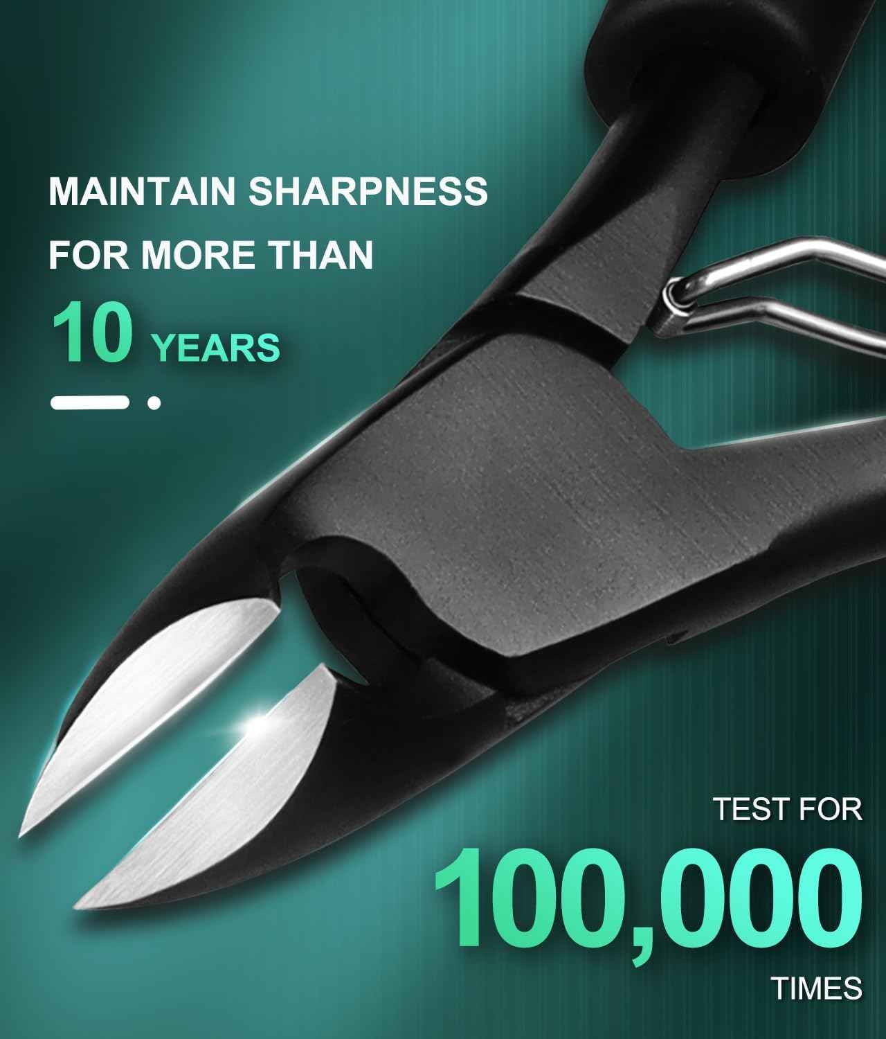 Ingrown Toenail Tool Kit with Wide Jaw & 360° Rotating Long Handle Clipper