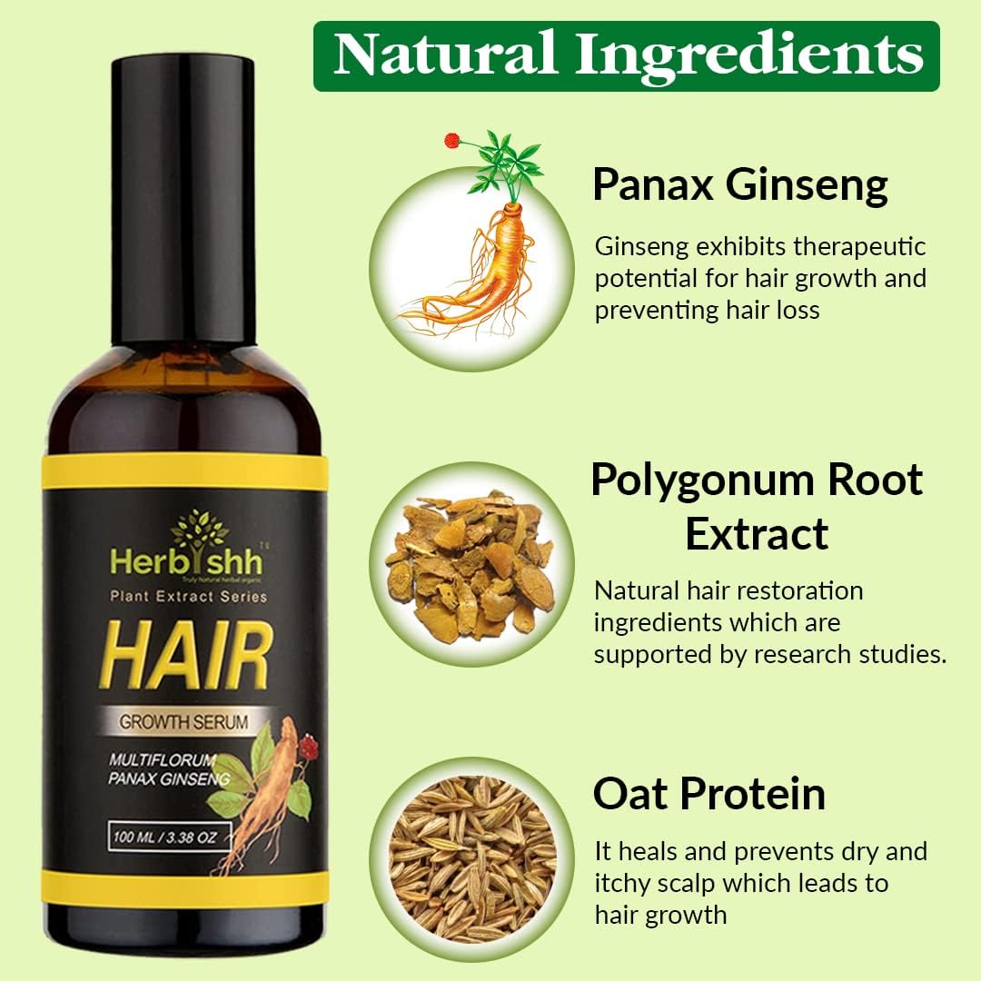 Herbishh Hair Color Shampoo for Gray 500 ML Linen + Vitalizer Serum, Hair Strengthener, Thinning, Promotes Thicker, Stronger Hair
