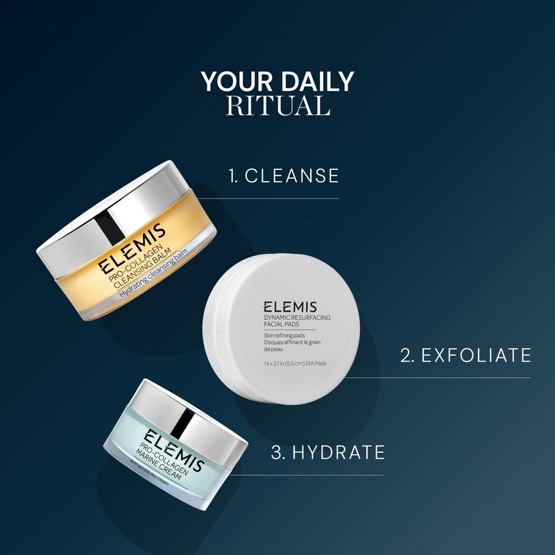 ELEMIS Dynamic Resurfacing Facial Pads, Gentle Skin Smoothing Pads, Tri-Enzyme Technology, Exfoliating Pads, Dull, Dry, Flaky Skin & Uneven Texture