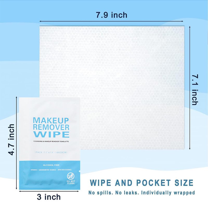Makeup Remover Wet Wipes Individually Wrapped, 200 Pack, Clean Face Quickly, Wet Wipes Bulk for Makeup, Perfect for Travel, Hotel, Large Parties
