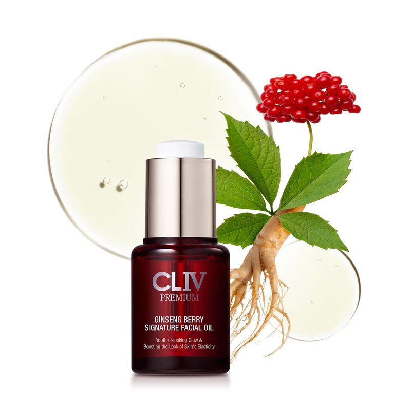 CLIV Ginseng Berry Premium Facial Oil, Moisturizing, Elasticity, Nourishing (Face Oil 0.67 fl.oz)