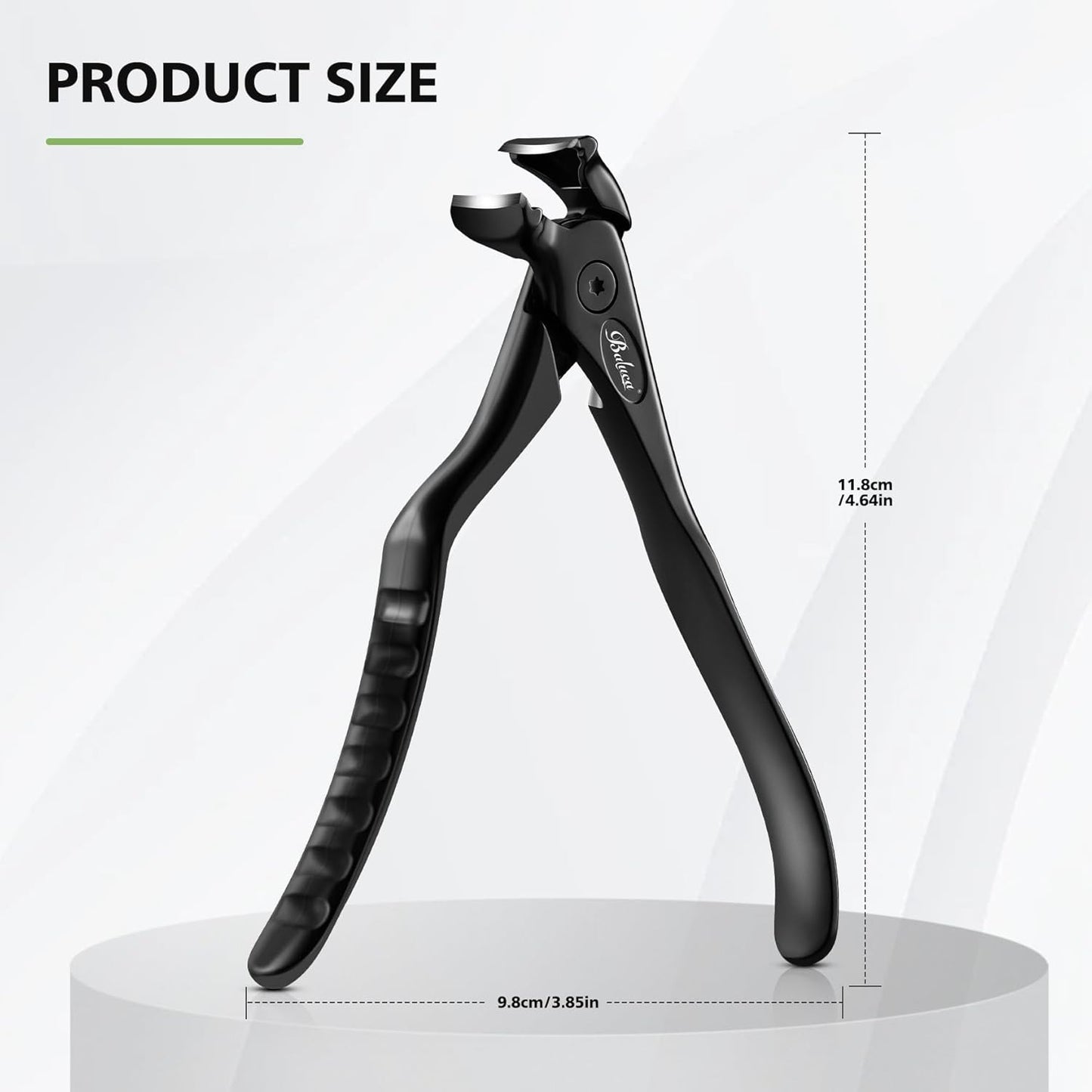 Ergonomic Nail Clipper for Seniors - Long Handle Toenail & Fingernail Trimmer with Catcher - Precision Black Clipper for Thick Nails