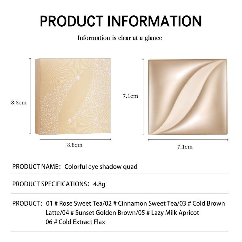 Nude Rose Shimmer Eyeshadow Palette–4 Soft Pearl Shades in Champagne, Nude Rose, Rosy Taupe&Mocha Brown, High Pigment Long Lasting Satin Eye Shadow for Natural Everyday Guve, Paleta de Sombras de Ojos