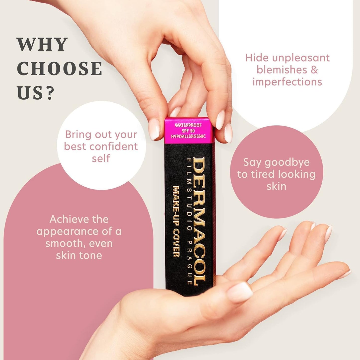 Dermacol - Mini Full Coverage Foundation 13g, Liquid Makeup Matte Foundation with SPF 30, Waterproof Foundation for Oily Skin, Acne, & Under Eye Bags, Long-Lasting Makeup Products