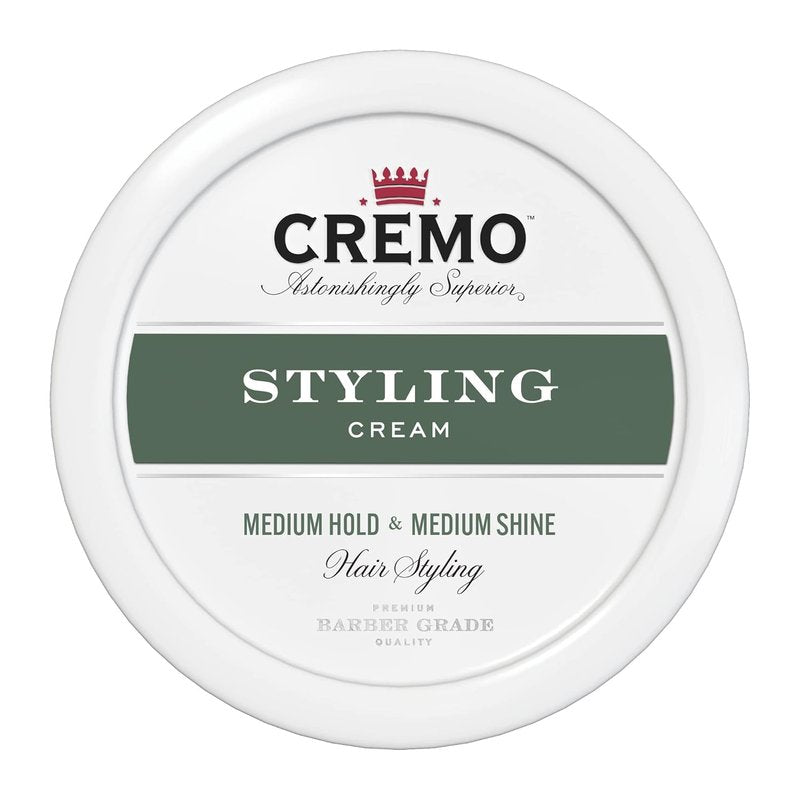 Cremo Hair Styling Cream - Barber Grade Medium Hold & Shine | 4 Oz