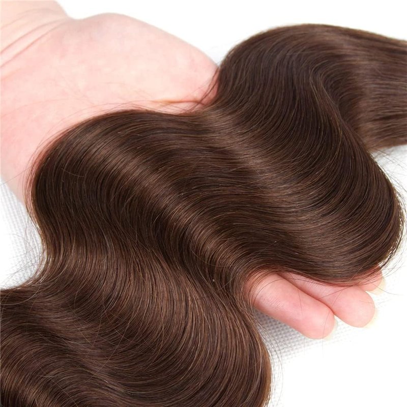 Ailabi Brazilian Chocolate Brown Human Hair Bundles 8 10 12 Inch Body Wave Bundles Human Hair 11A Unprocessed Virgin Quick Weave Sewn In Hair for Black Women