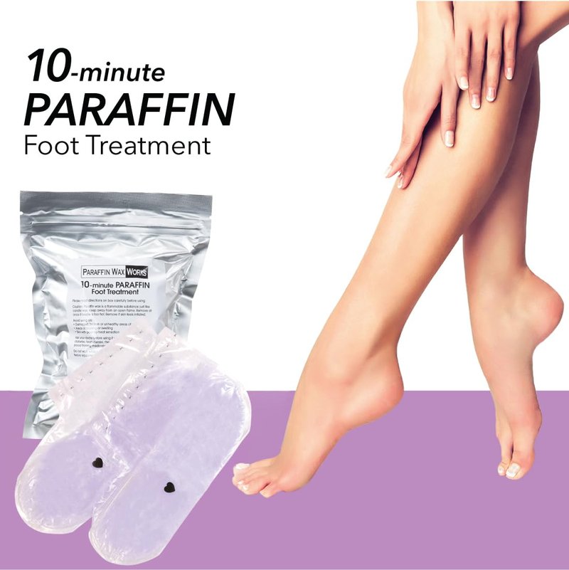 Paraffin Wax Works 10-Minute Paraffin Foot Treatment, Relaxing Lavender, Spa and Home Treatment Booties, Pack of 6-Pairs