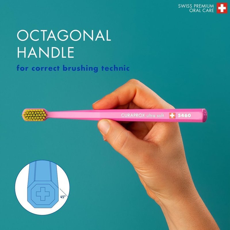 Curaprox CS 5460 Ultra-Soft Toothbrush - Gentle Care for Sensitive Teeth & Gums | 3-Pack | Random Colors