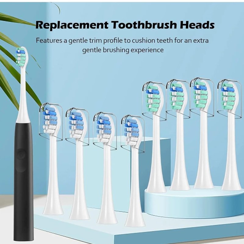 Replacement Toothbrush Heads Compatible with Philips Sonicare and More Click-on Handles 8 Pack White