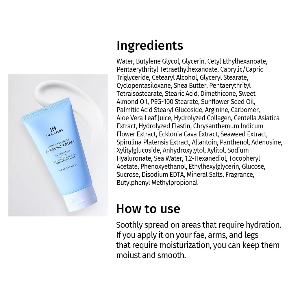 Marine Collagen Aqua Peel Cream - Deep Moisture Exfoliating Cream with Chamomile & Herbal Complex | 100ml for Radiant Smooth Skin