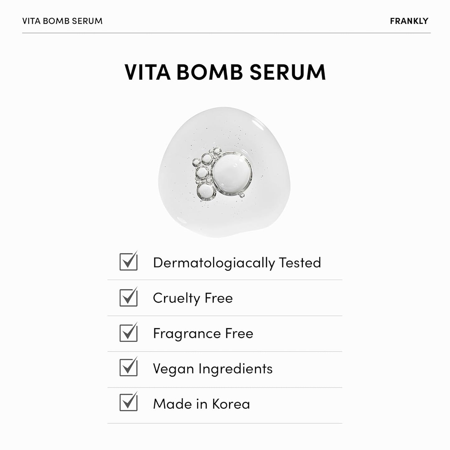 Vita Bomb Serum - Calming Revitalizing Complex with Vitamins B3, B5, C, E - Soothes & Evens Skin Tone | Vegan, Hypoallergenic, 1.01 fl. Oz.