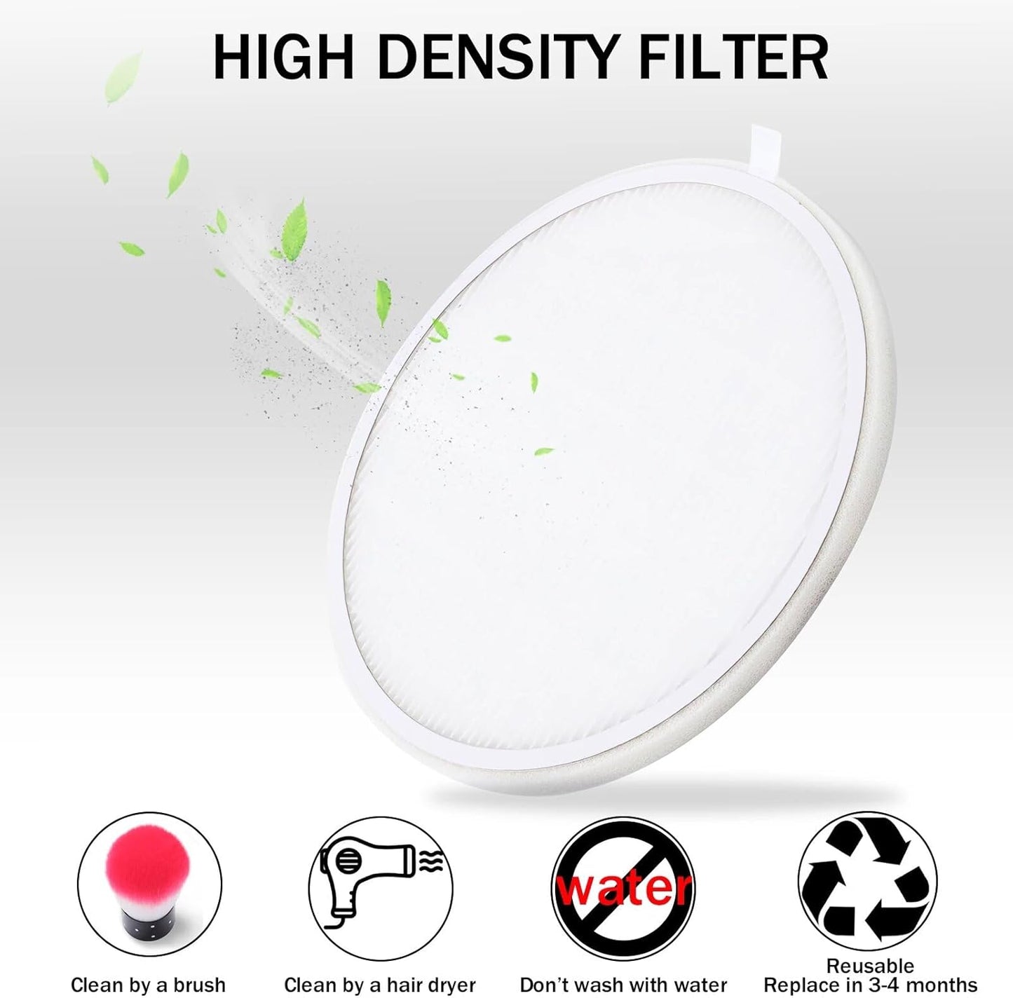 Nail Dust Collector Vacuum with Strong Suction & Reusable Filter for Acrylic Nails