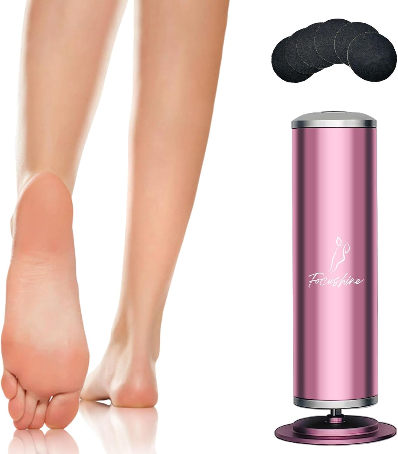 Electric Foot File Callus Remover for Smooth Feet - 60 Sandpaper Discs Included