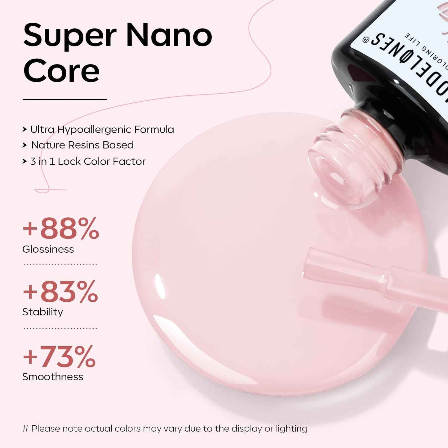 Baby Pink Gel Nail Polish 15ML - Modelones with UV LED Nail Lamp Included