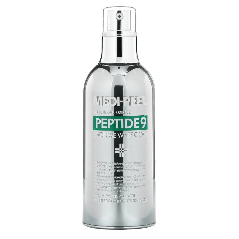 MEDI-PEEL Peptide 9 Volume White Cica Essence 3.38 fl.oz. / 100ml | White Cica Bubble and Peptides Brightening Skin | Korean Skincare, For All Skin Types