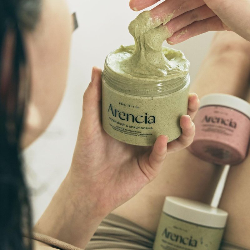 Arencia Fresh Cloud Sea Salt Body & Scalp Scrub (White) - Gentle Exfoliation for Softer, Refreshed Skin and Scalp, Korean Skin Care