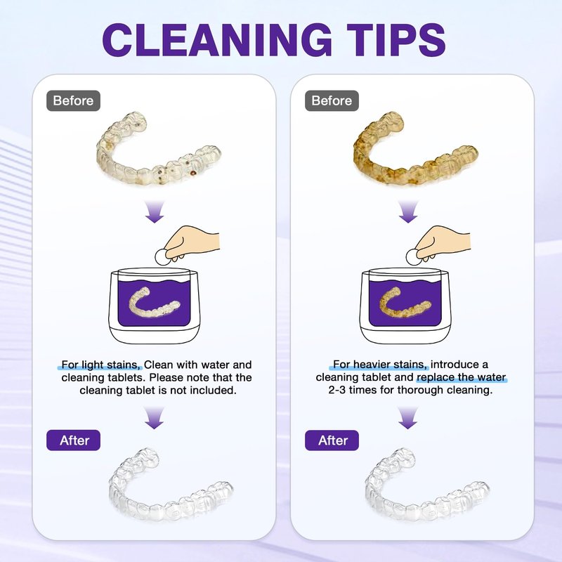 Rolipo Ultrasonic Retainer Cleaner 320ML, 45kHz Denture Cleaner with 4 Lamps, Dental Cleaning Pod for Mouth Guard, Aligner, Braces, Toothbrush Head, Jewelry