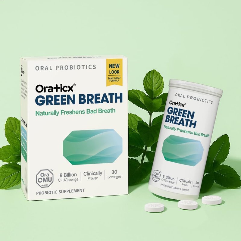 OraTicx Oral Probiotics - Fresh Mint Dental Supplement for Bad Breath | 8 Billion CFU, 30 Lozenges (2-Pack)