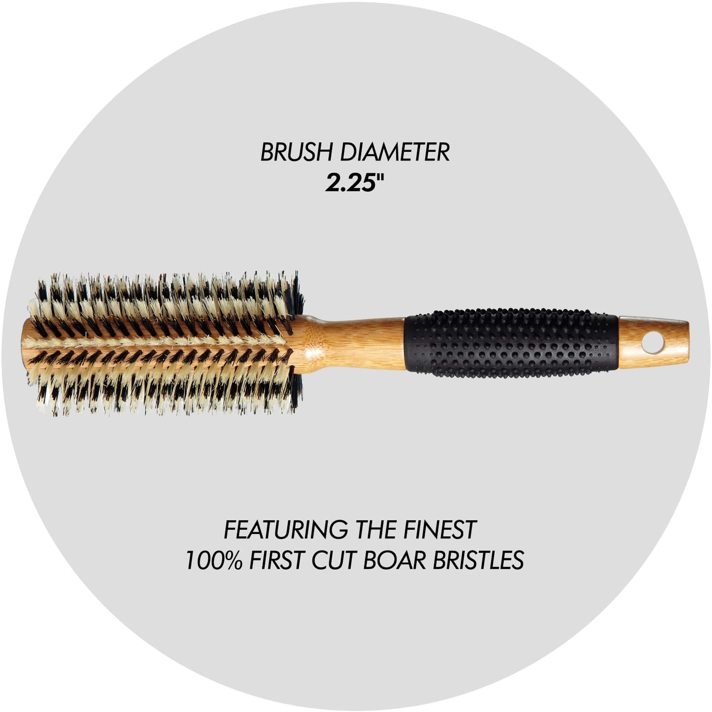 Sam Villa Signature Series Nylon & Boar Bristle Hair Brush Round Styling Brush