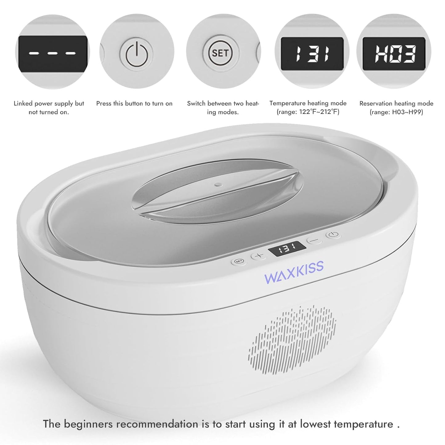 Paraffin Wax Machine Kit for Hands & Feet - 3000ml Heated Bath with Refills (White)