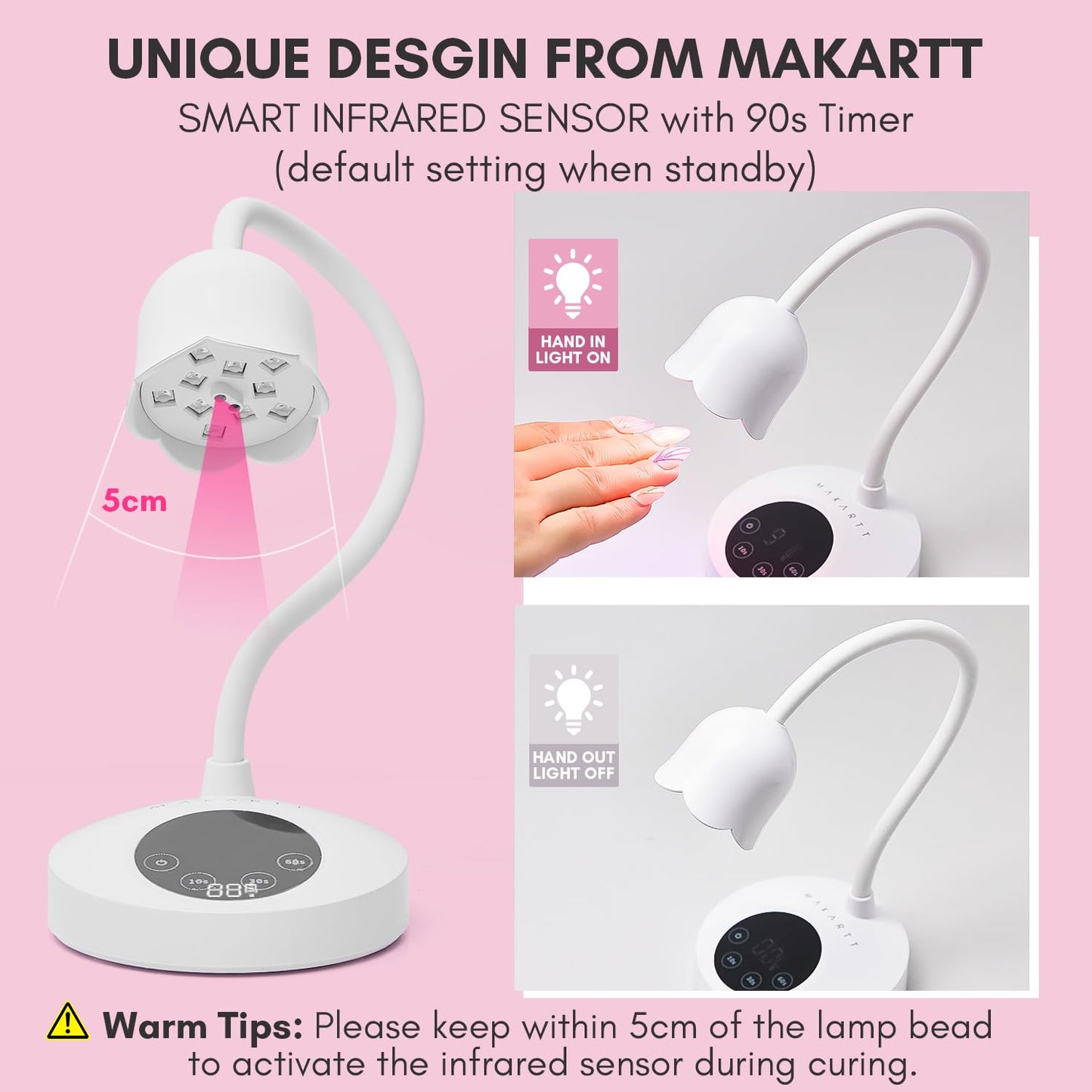 Makartt Gel Top Coat, No Wipe Top Coat Glossy Shine Finish Long Lasting 10ML Soak Off Bundle With UV Nail Lamp Luminoza 10W Rechargeable LED Light with Sensor for Acrylic Nail Extension Flash Cure