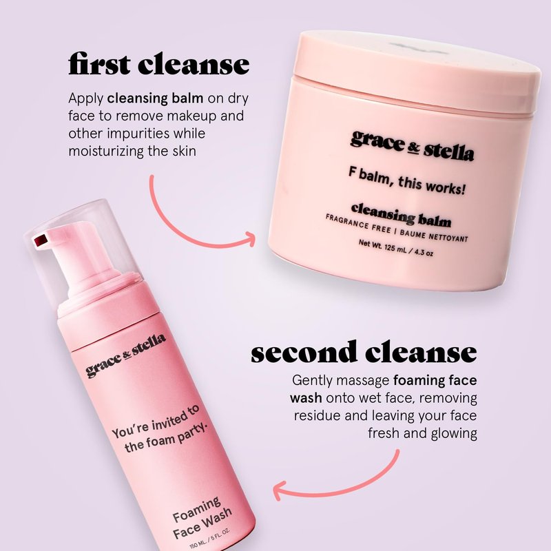 grace & stella Award Winning Hydrating Face Wash (150ml) - Gentle Foaming Facial Cleanser with Hyaluronic Acid, Rose Water, Aloe Vera - Moisturizing Cleansing Foam for Normal to Very Dry Skin - Vegan