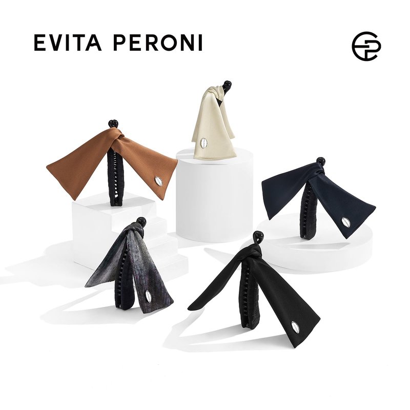 EVITA PERONI Banana Clip with Twistable Wings, Acetate Fabric Ponytail Holder No Damage Hair Clips for Thick Curly Hair Large Claw Clips Elegant Hair Accessories for Women, Black