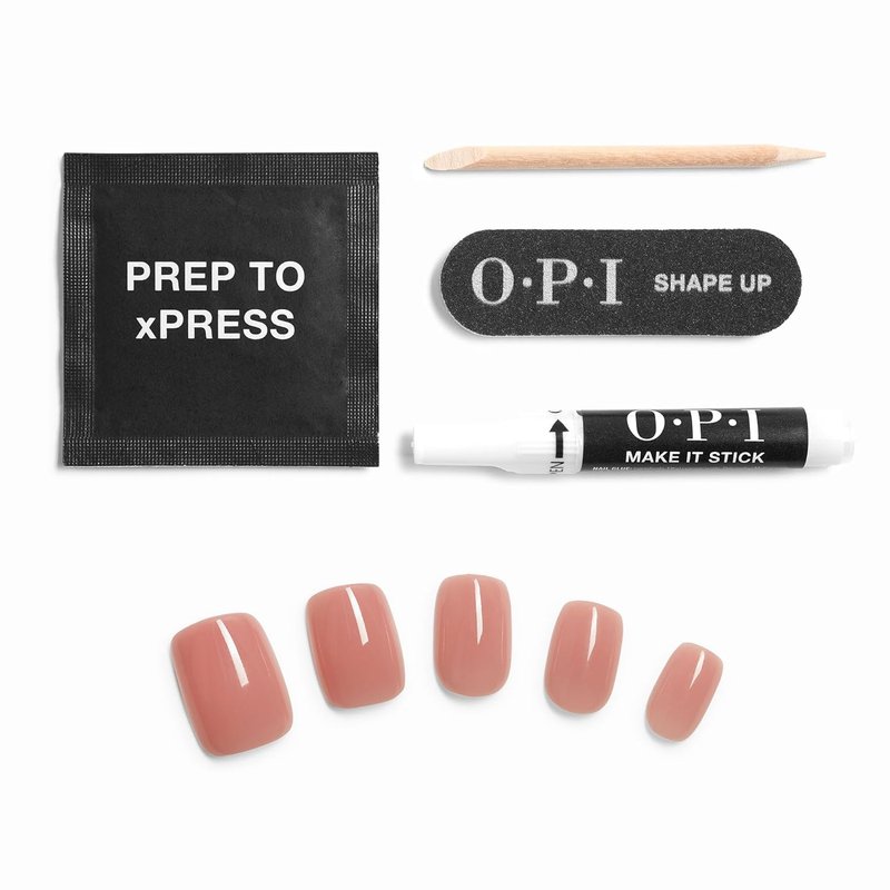 OPI xPRESS/ON Somewhere Over the Rainbow Mountains | Nude Short Round Press On Nails | With Nail Glue | Spring Collection