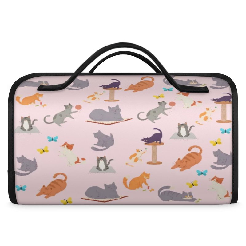 Hanging Roll Up Makeup Bag, Cosmetic Bag for Women, Watercolor Flower Travel Folding Toiletry Bag with 4 Removable Compartments, for Storing Cosmetics, Toiletries, Personal Care Products