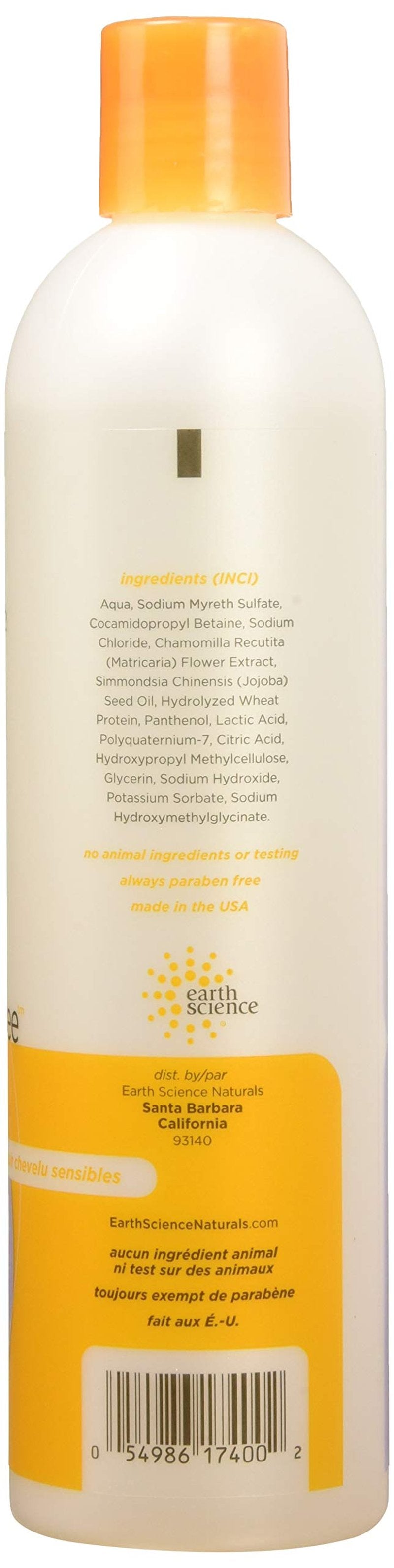 Earth Science Fragrance Free Shampoo with mild coconut-based cleansers for sensitive scalp & hair — 12 oz. (Pack of 2)