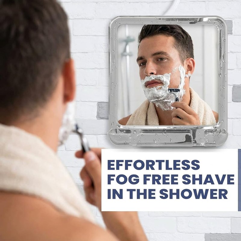 MIRRORVANA Fogless Shower Mirror for Shaving and Distortion-Free Glass Surface with Hook for Hanging, 8" x 7" Chrome