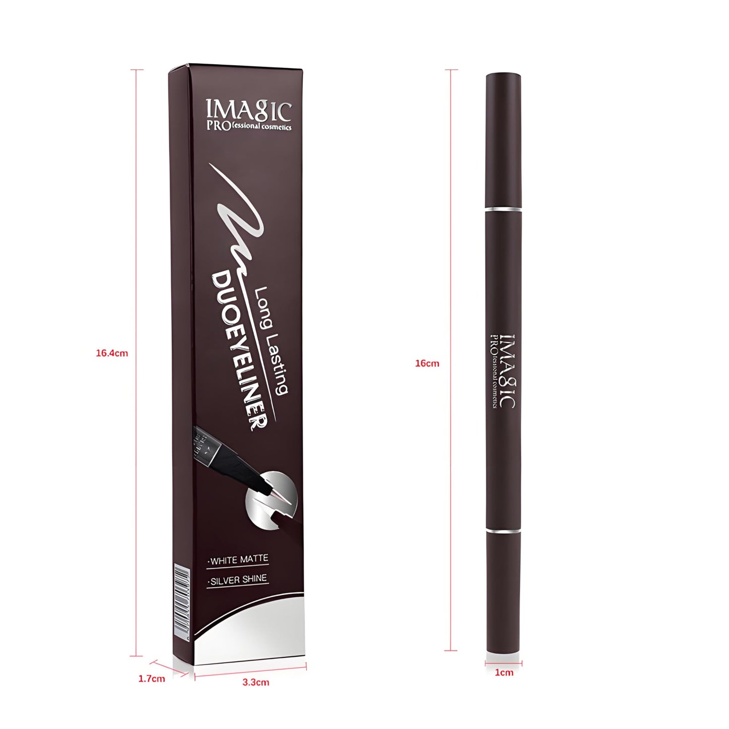 Wismee Double Head Eyeliner Pen, Waterproof Liquid Eyeliner, Long-Lasting, High-Pigmented Liner, Vegan & Cruelty-Free, White & Silver