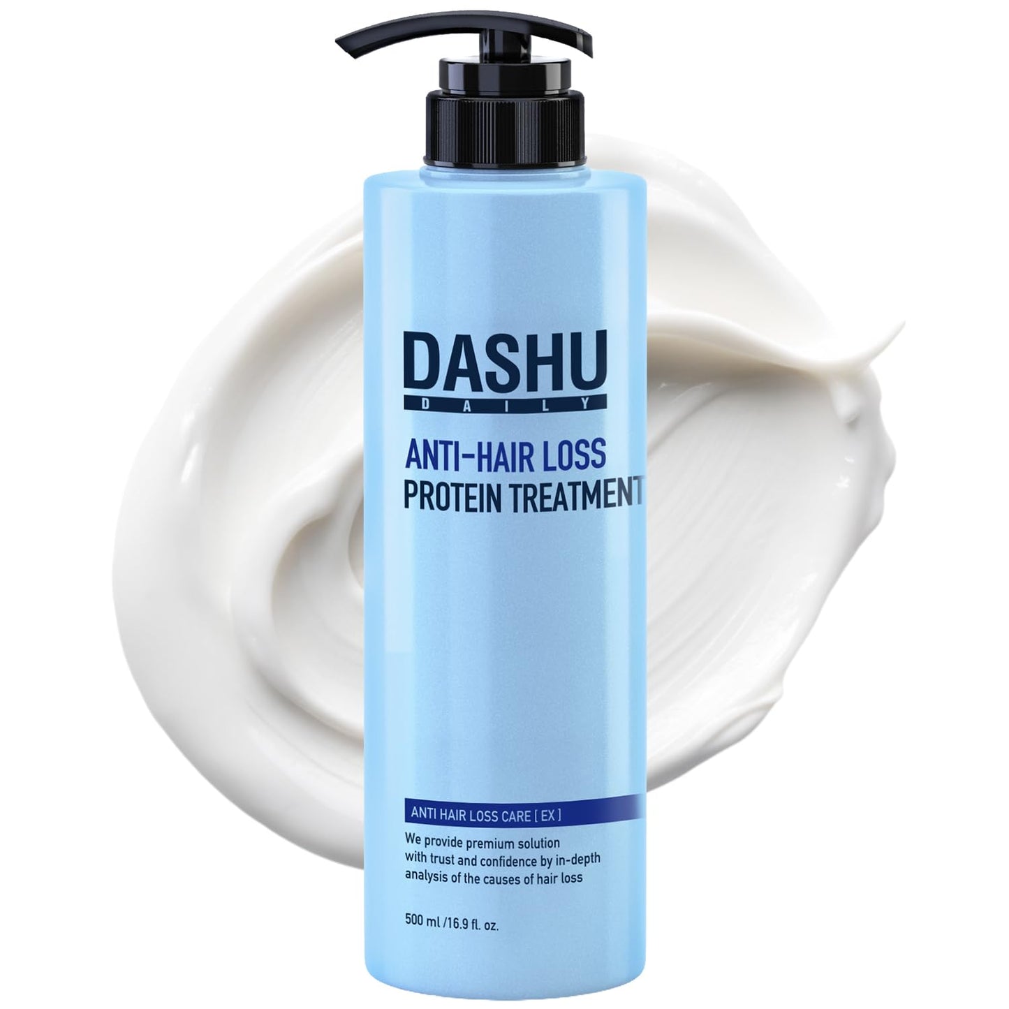 DASHU Daily Hair Protein for Hair Fall 16.9 fl oz | Hair Cream for Dry Damaged Hair | Hair Softener for Coarse Hair with Hydrolyzed Wheat Protein