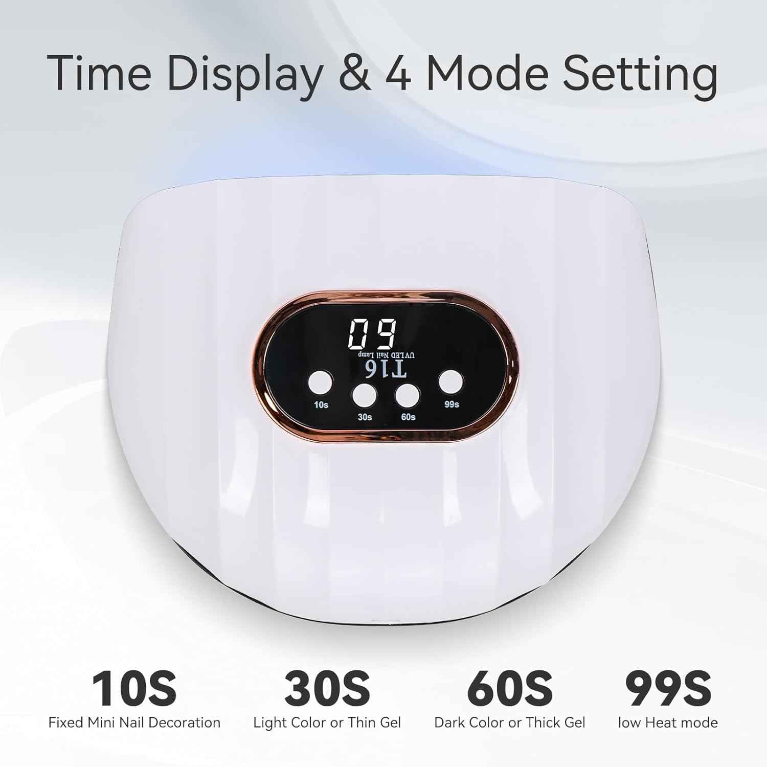 54W UV LED Nail Lamp - Quick-Dry Nail Polish Dryer with 4 Timer Settings for Gel Nails & DIY Nail Art