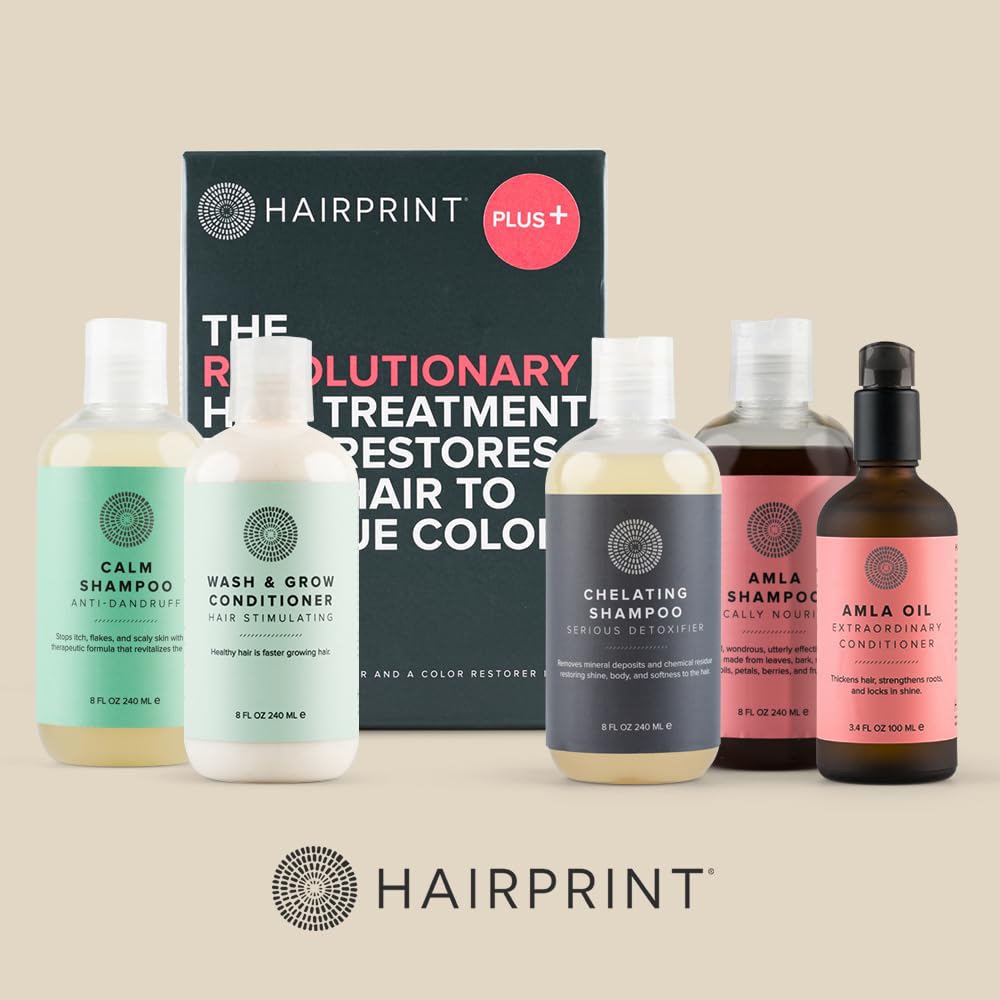 Hairprint True Color Restorer in Brown | Patented for Restoring Gray Hair | Replenishes Natural Pigment | Adds Body, Strength, & Texture | At-Home Treatment | Dye-Free & Non-Toxic