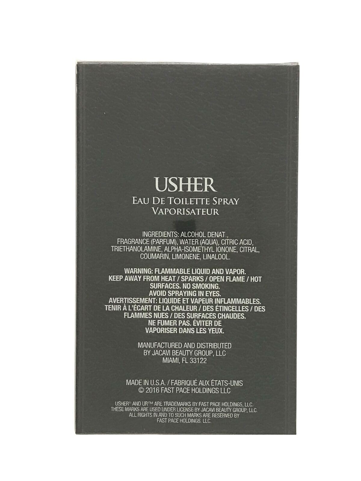Usher Eau de Toilette Spray for Men, 3.4 Ounce