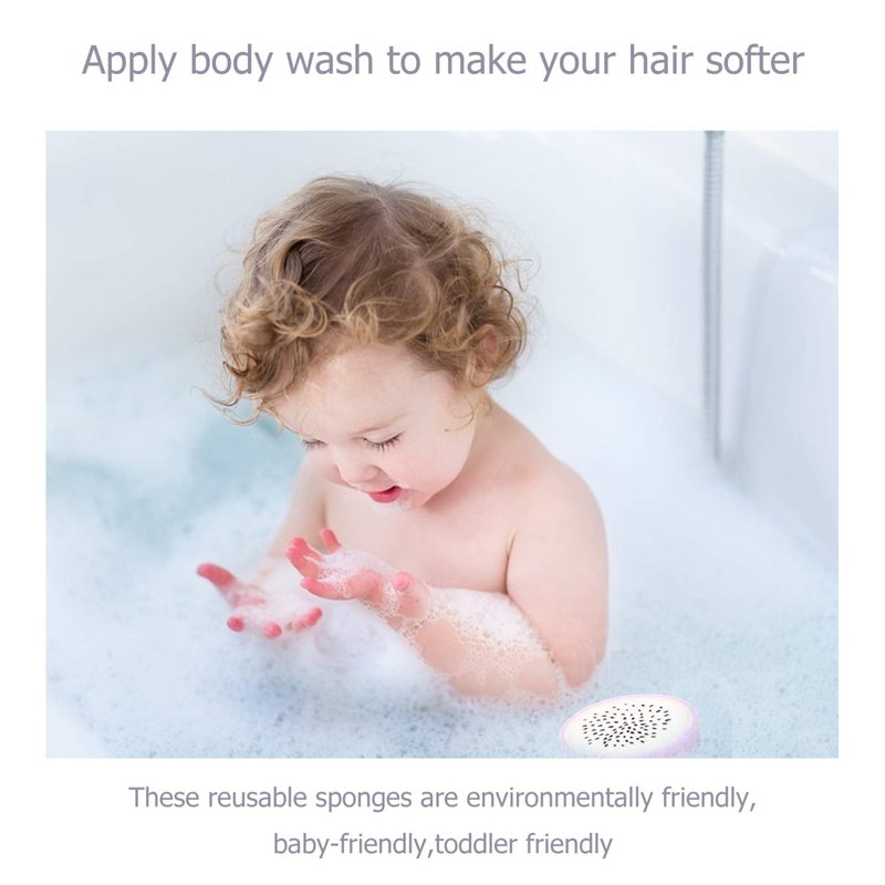 LALAFINA Fruit Bath Sponges, 4pcs Kids Cute Body Scrubbers Shower Cleansing Sponges for Bathing Accessories