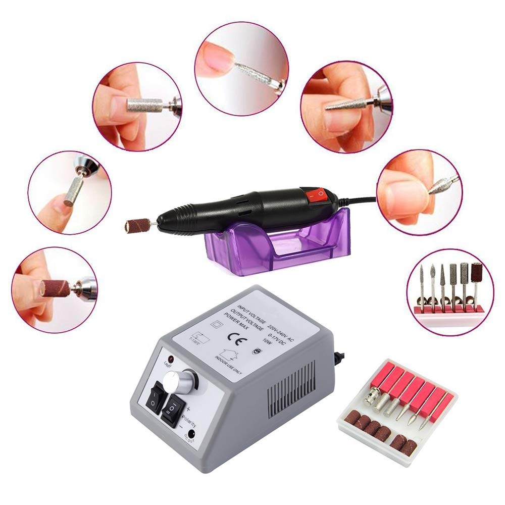 Professional Cordless Electric Nail Drill - 45000 RPM Rechargeable Nail File with 11 Bits for Acrylic & Gel Polishing - Portable Manicure Tool for Home Salon