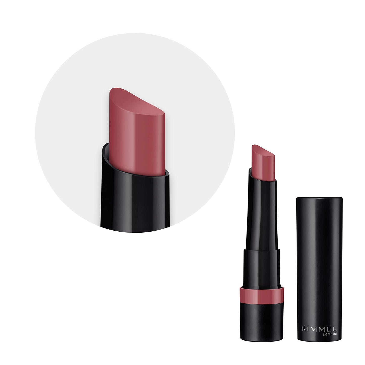 Rimmel Lasting Finish Matte Lipstick, 220 Mauve Bliss (Pack of 2)