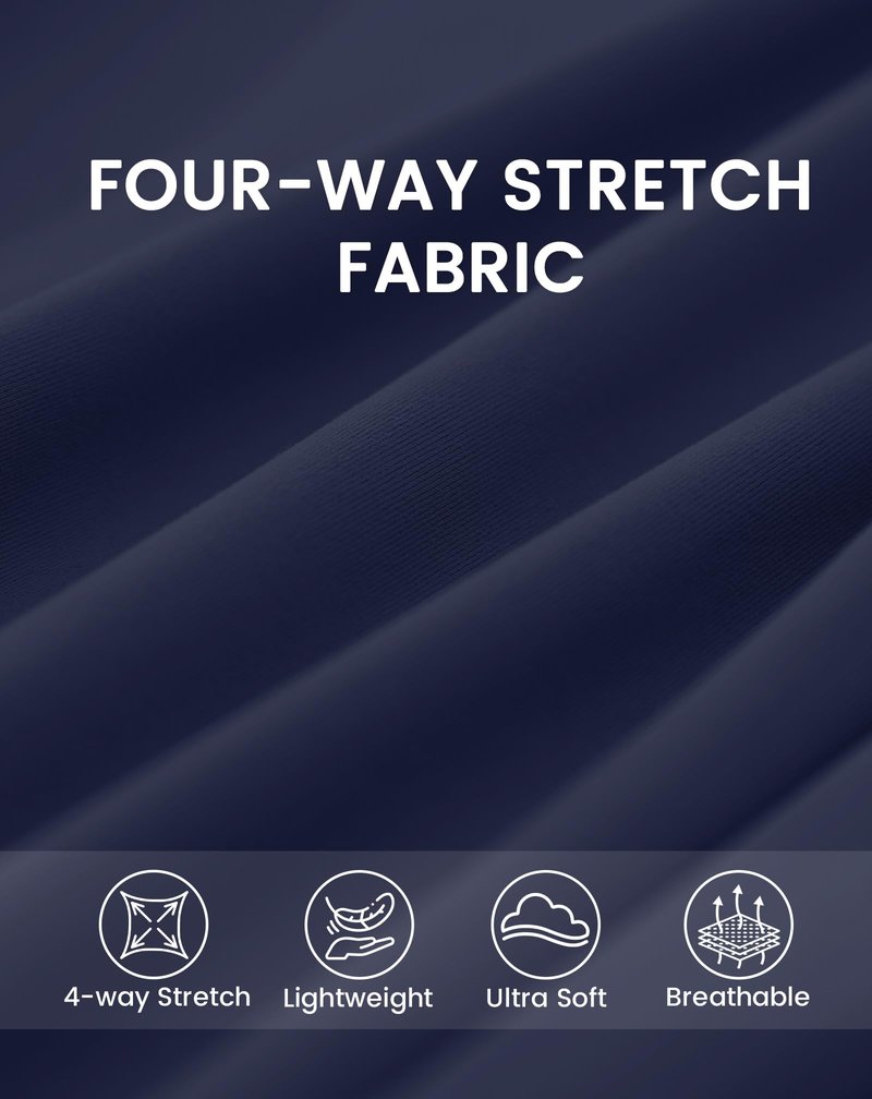 SEMARO Womens Wide Leg Dress Pants Crossover High Waist Stretch Casual Work Slacks Trousers with Zipper Pocket Navy