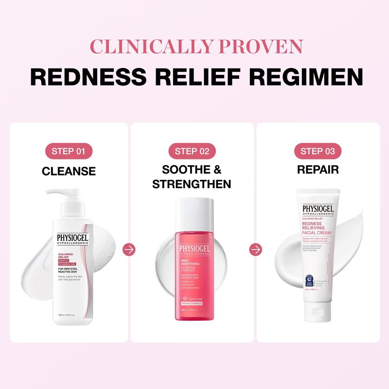 Physiogel Red Soothing Essence, Reduces Redness, Hydration for Dry & Sensitive Skin, Fragrance-Free, Non-Comedogenic, Dermatologist-Tested, Lightweight