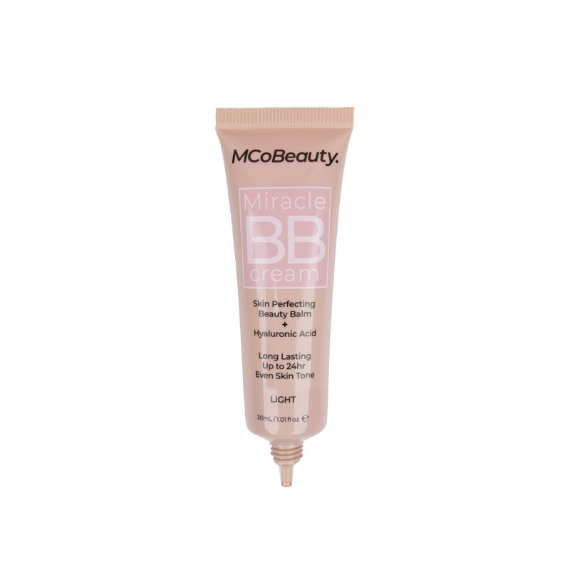 MCoBeauty Miracle BB Cream Medium - Skin Tint Foundation Primer with Hyaluronic Acid Glycerin - Lightweight Dewy Coverage Tinted Moisturizer for Face - Vegan Cruelty Free Makeup, Tone Balancing