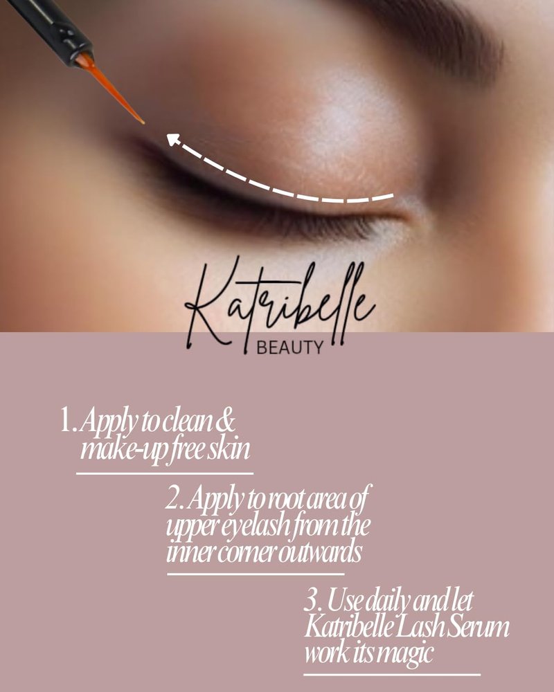 Katribelle Beauty - Eyelash Growth Serum: Eyelash Serum To Grow Lashes - Boost Growth Regrowth For Longer, Thicker, Fuller-Looking Lashes - 100% Vegan Formula With Biotin & Peptides 3ML