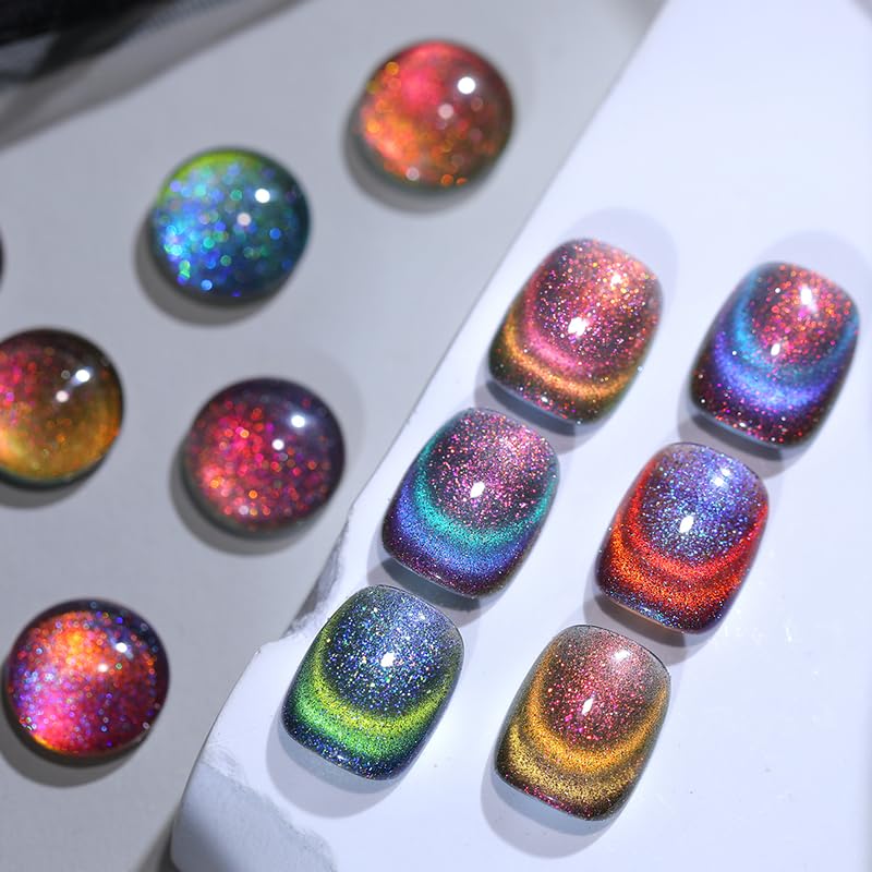 Born Pretty 6PCS Cat Eye Magnetic Gel Nail Polish Set - Gentle Formula & Easy Remover