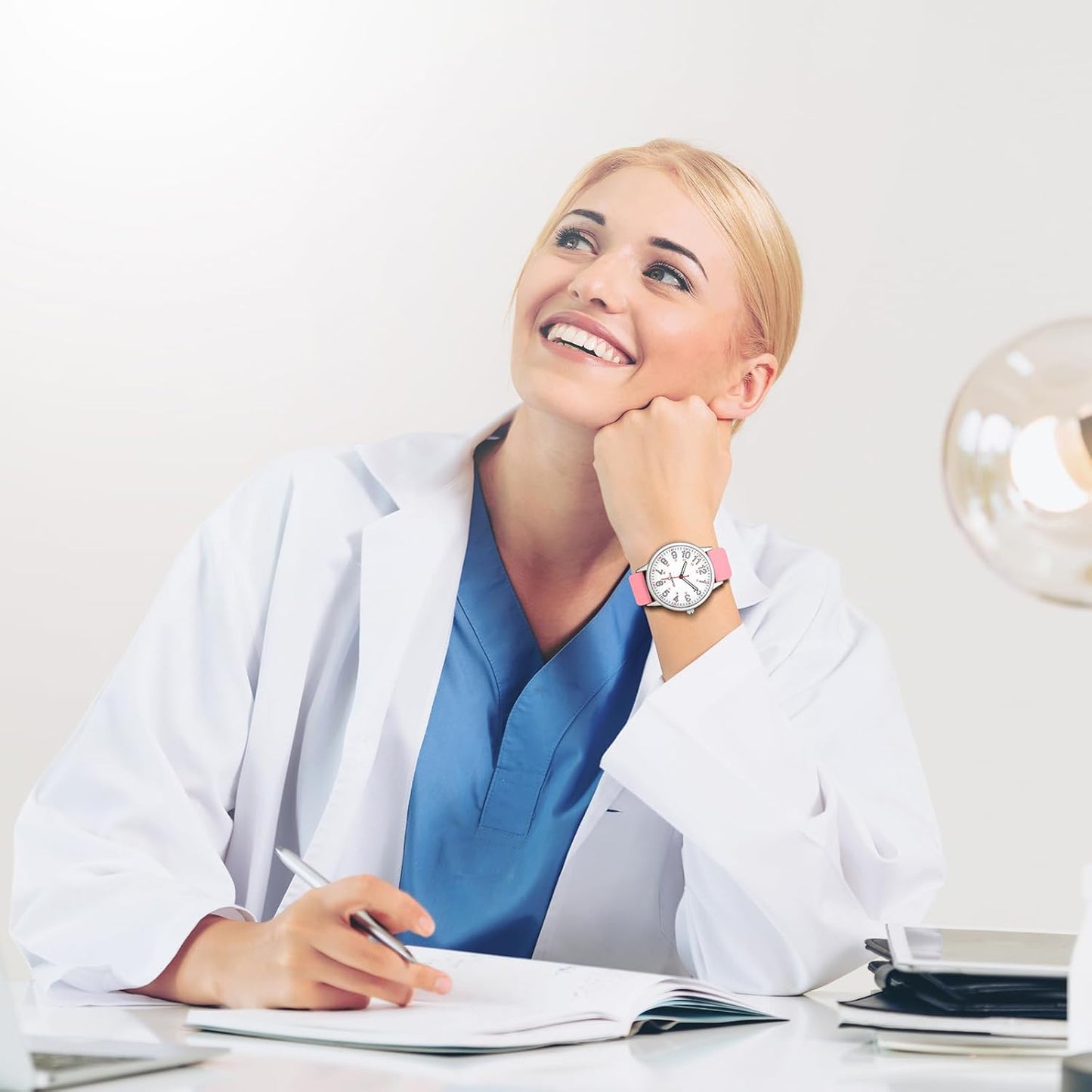 Waterproof Nurse Watch for Medical Professionals,Doctors Nursing Women Men,12/24 Hour Military Time,Analog Watch with Second Hand Nursing Luminouse Easy Read Dial Nurse Watches for Women