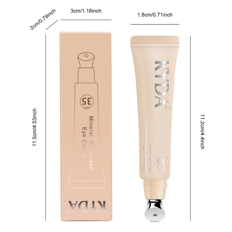 FREEORR Mineral Sunscreen Eye Cream, SPF 35 3-in-1 Tinted Eye Cream Under Eye Corrector or Smooth Eyelines Cover Dark Circle, Fine Lines Puffiness and Bags, Anti-Aging Sunscreen Concealer-04 Pink