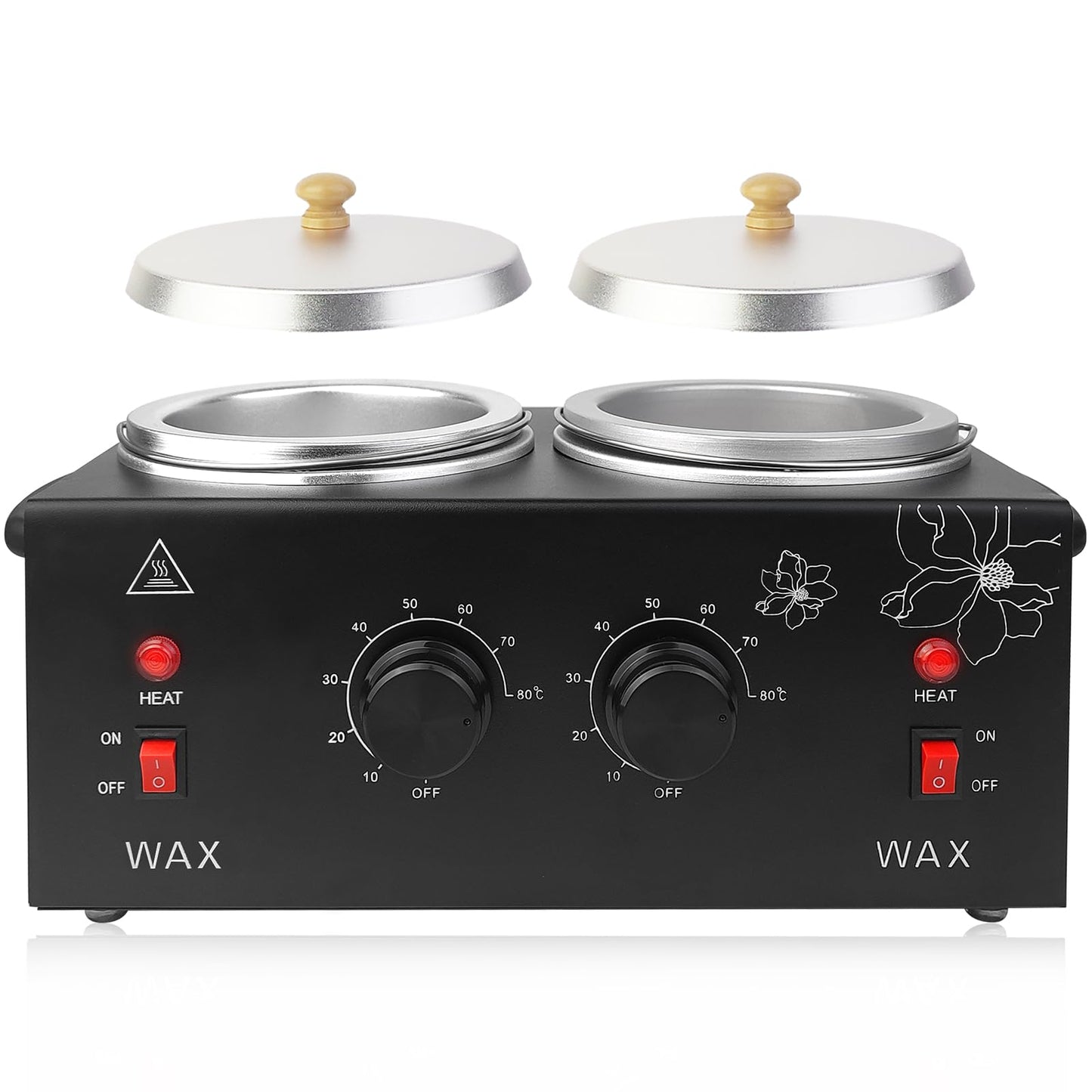 Wax Warmer for Hair Removal, Double Wax Heater Pot with Adjustable Temp