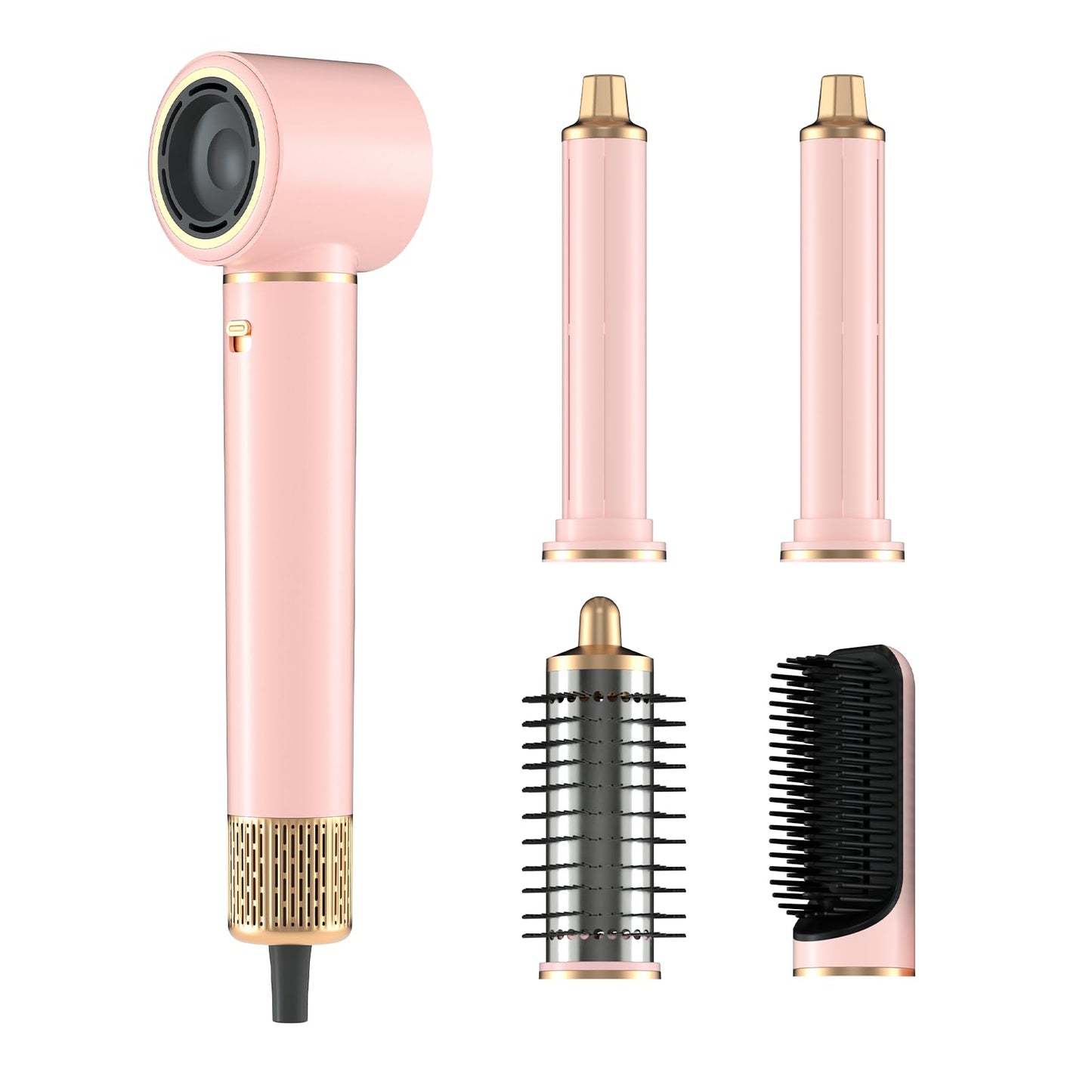 Travel Hair Dryer, Compact Blow Dryer with Folding Handle,Deep pink